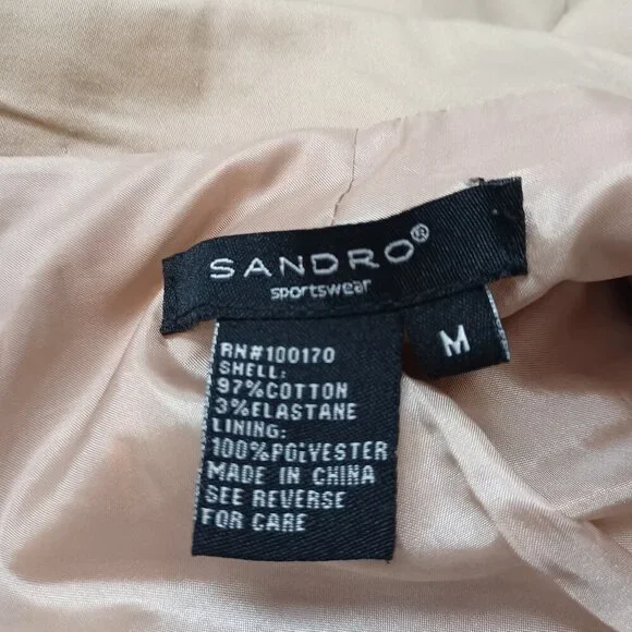 Sandro Sportswear Trench Coat Jacket Length Classic Tan Womens Medium - Picture 8 of 12